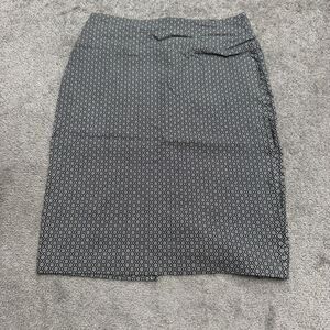 True Envy Geometric Medallion Pencil Knee Length Skirt Womens Large Black White